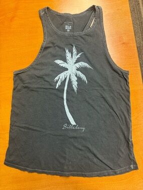 Billabong Gray Palm tree tank top
